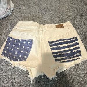 American eagle white jean shorts